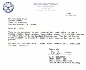 US Navy Rejection Letter to ApolloMedia